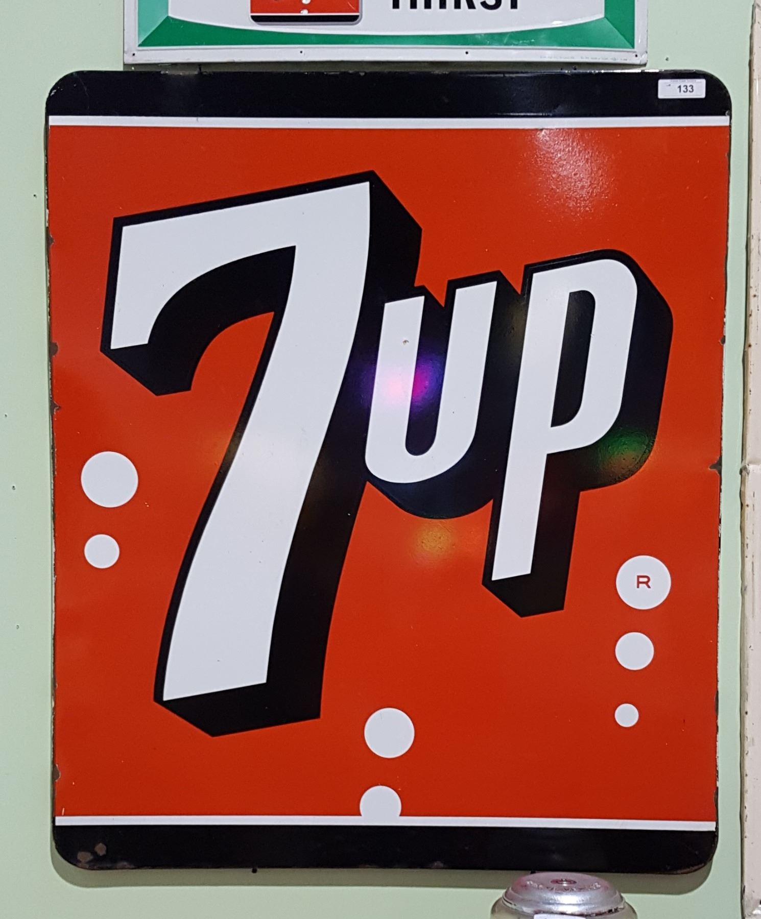 ORIGINAL PORCELAIN 7UP SIGN 1950'S