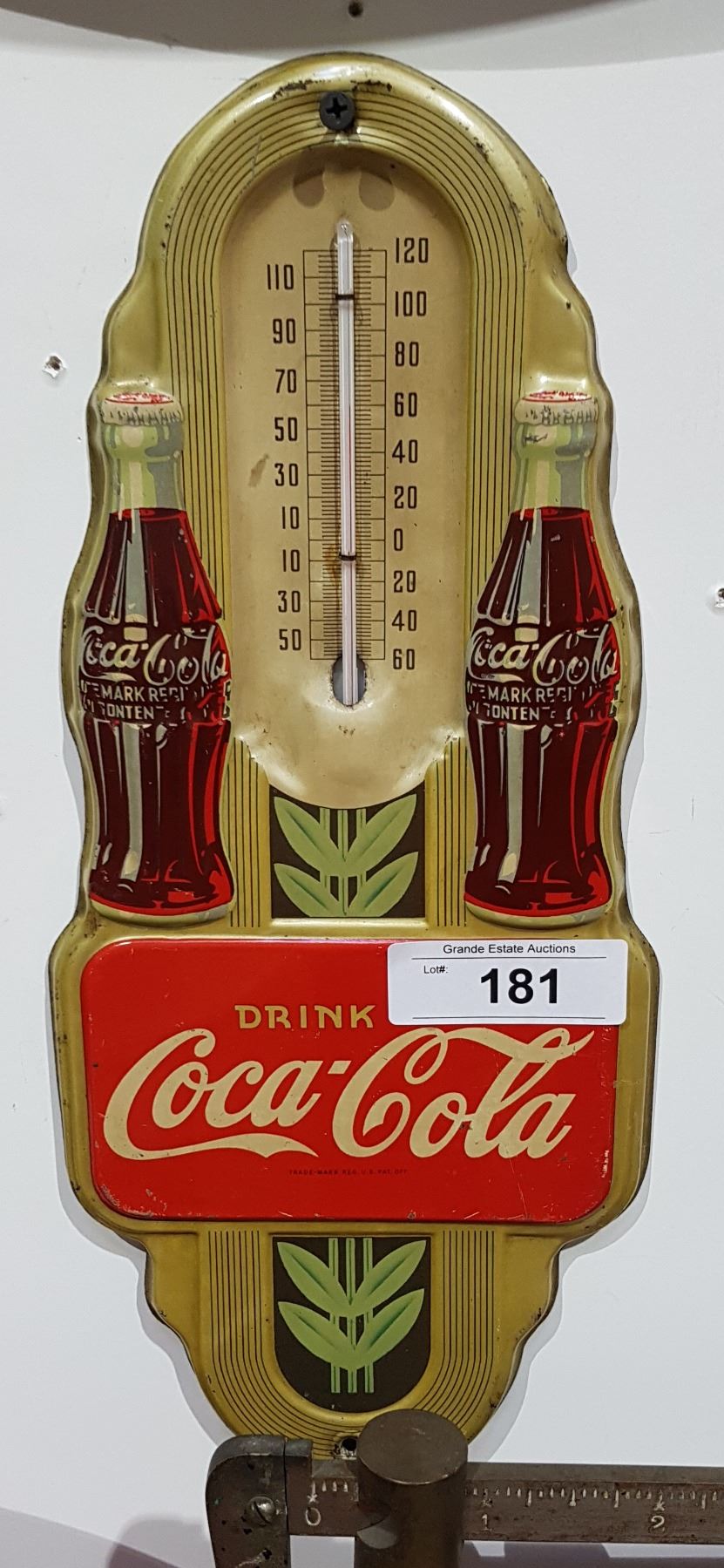 1942 DOUBLE BOTTLE WORKING COCA COLA THERMOMETER