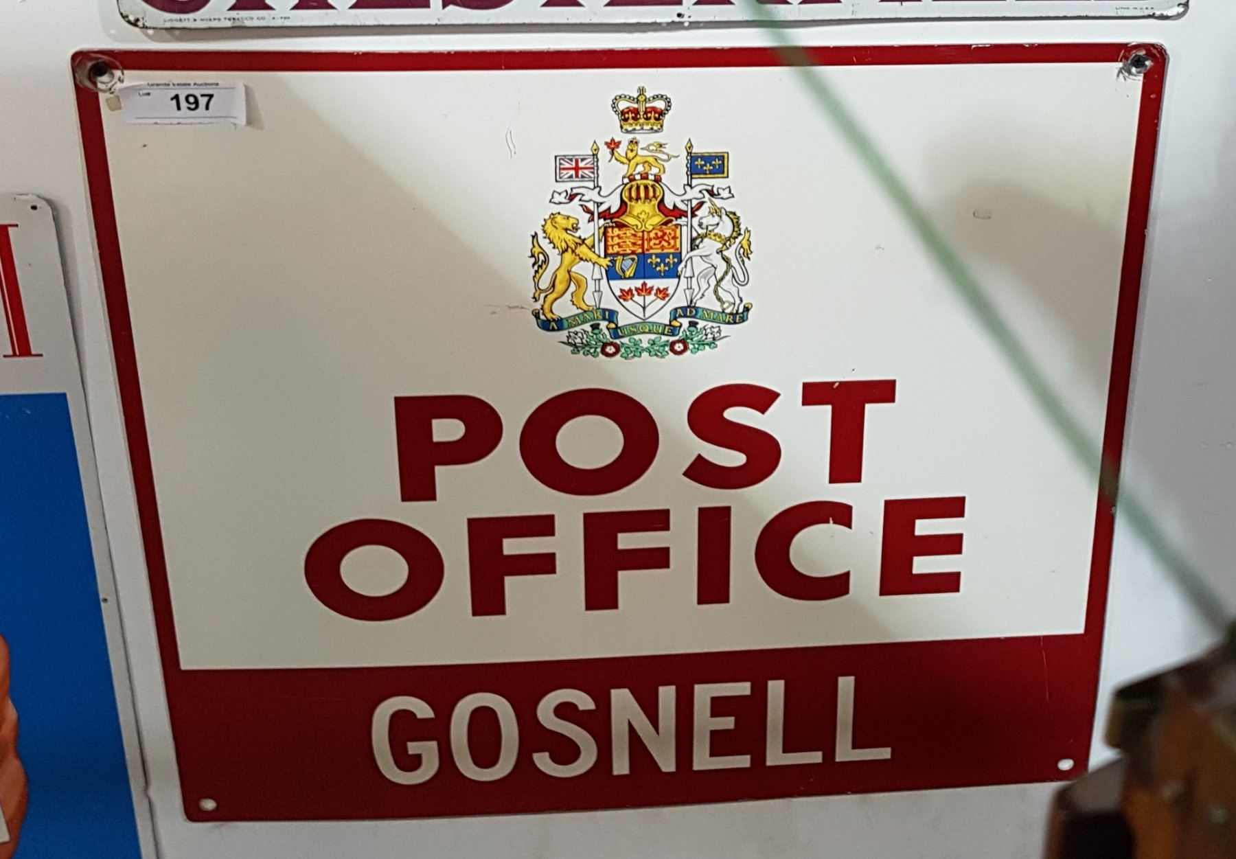 Post Offie Sign ORIGINAL METAL POST OFFICE SIGN