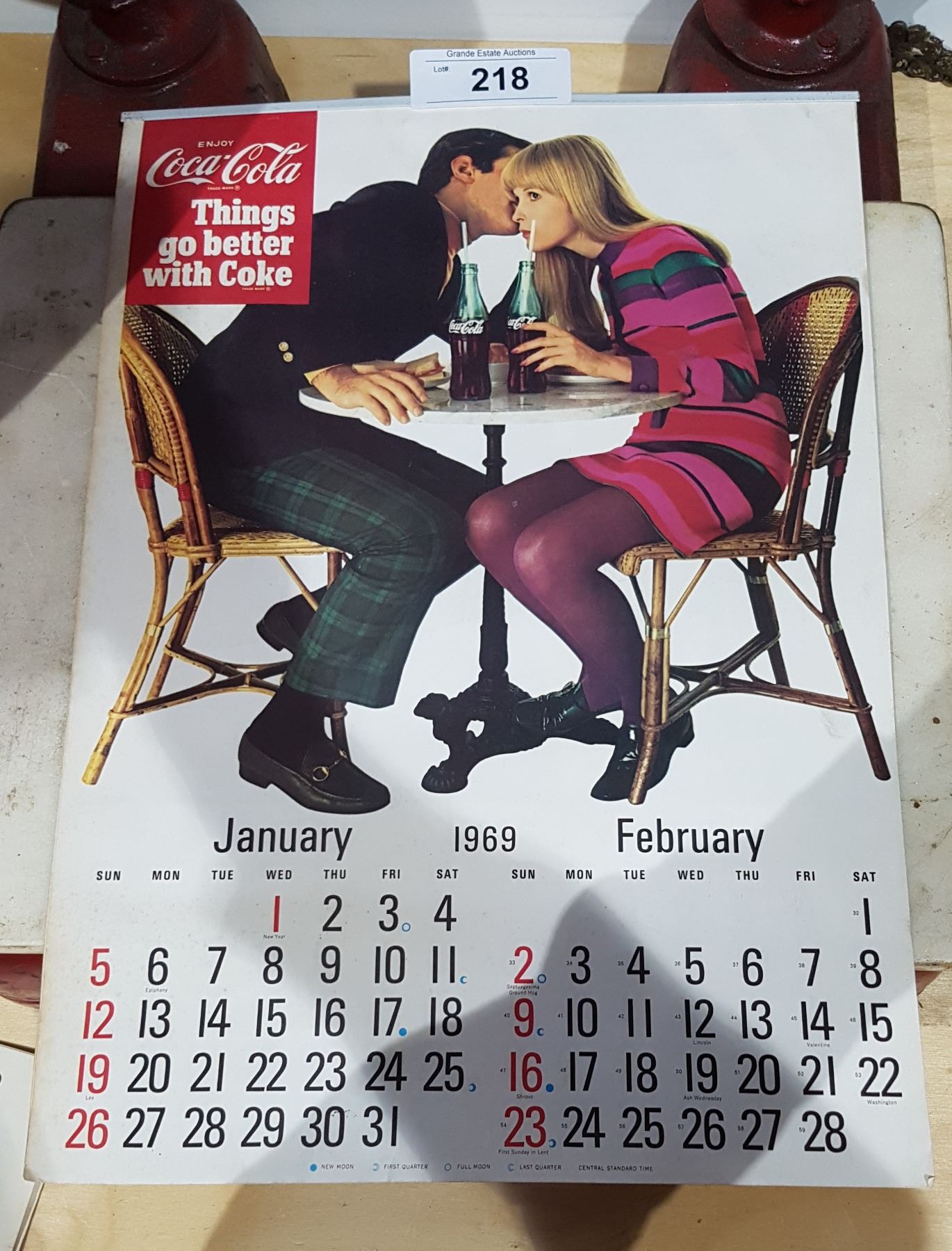 ORIGINAL 1969 COCA COLA CALENDAR