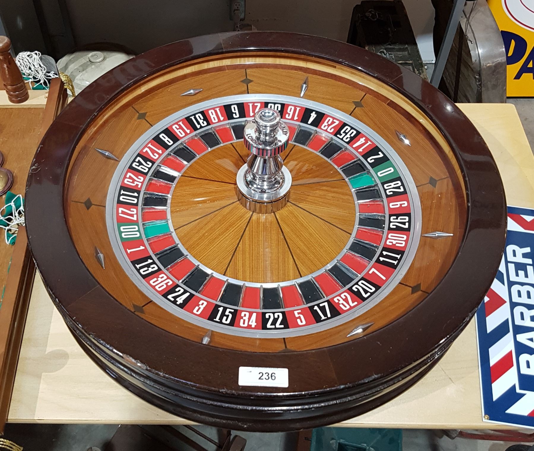 AUTHENTIC JOHN HUXLEY ROULETTE WHEEL AUTHENTIC JOHN HUXLEY ROULETTE WHEEL