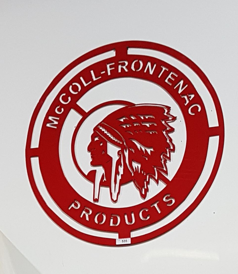 CUSTOM MADE STEEL MCCOLL FRONTENAC SIGN