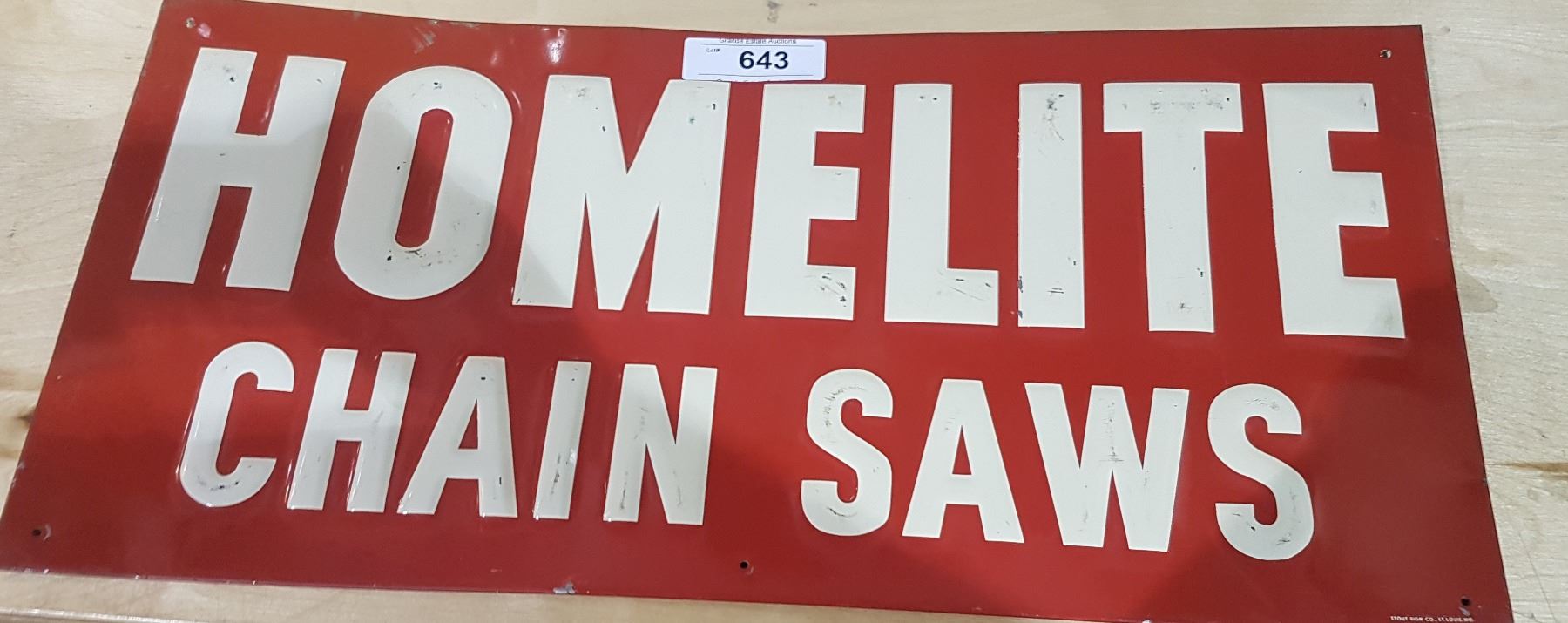VINTAGE HOMELITE CHAINSAW SIGN