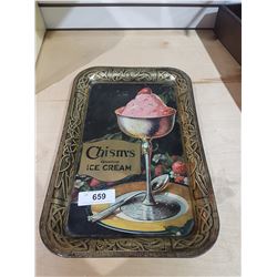 ANTIQUE CHISM'S ICE CREAM SERVING TRAY