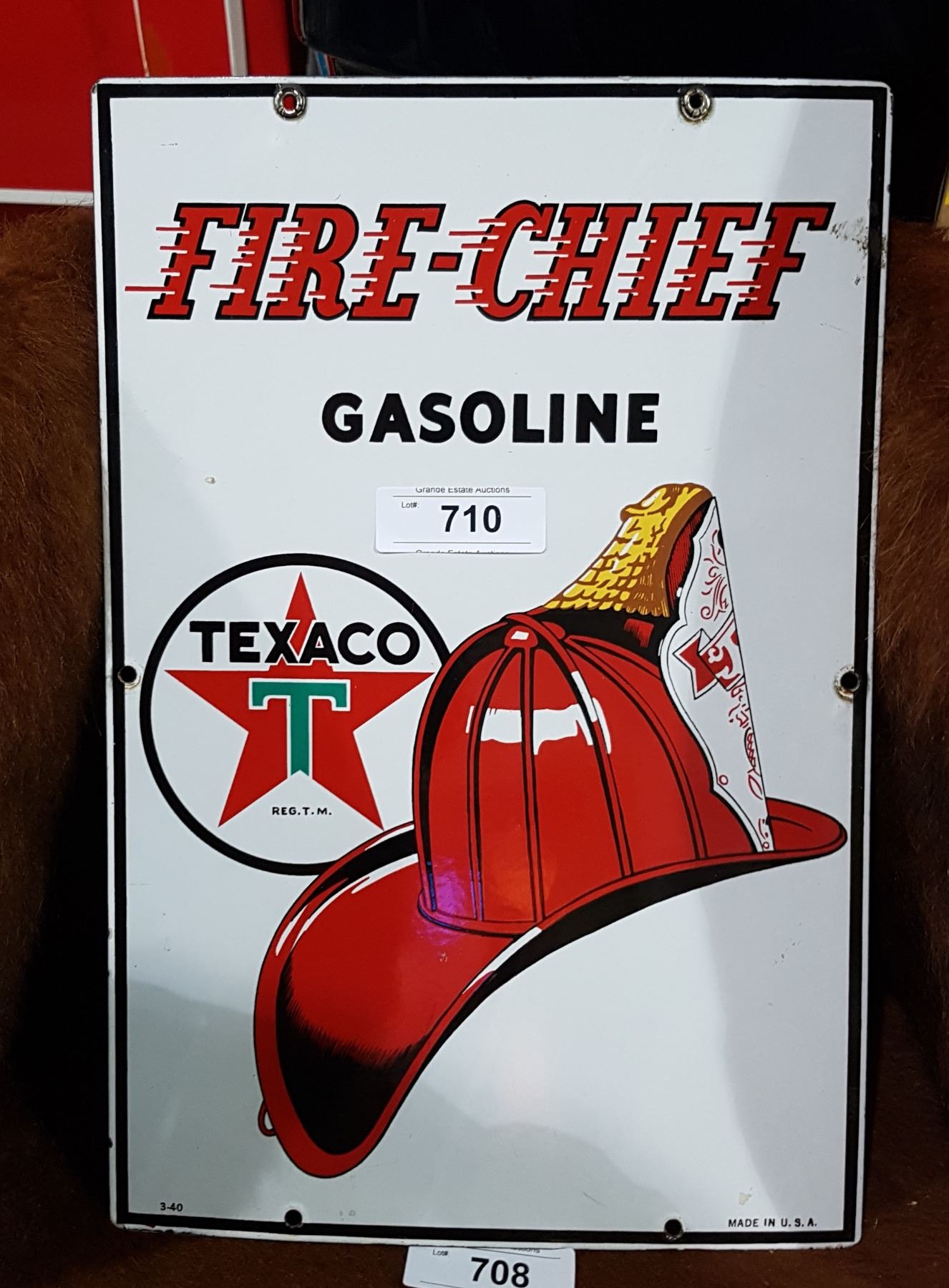 TEXACO PORCELAIN GAS PUMP PLATE SIGN