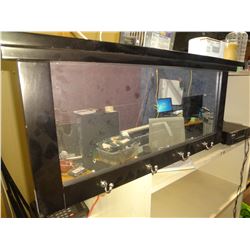 Wooden Mirror with 4 coat hooks