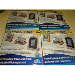 Lot of 4 Innotab $20 Download cards $80.00 retail value