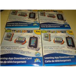 Lot of 4 Innotab $20 Download cards $80.00 retail value