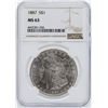 Image 1 : 1887 $1 Morgan Silver Dollar Coin NGC MS63
