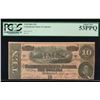 Image 1 : 1864 $10 Confederate States of America Note PCGS 53PPQ