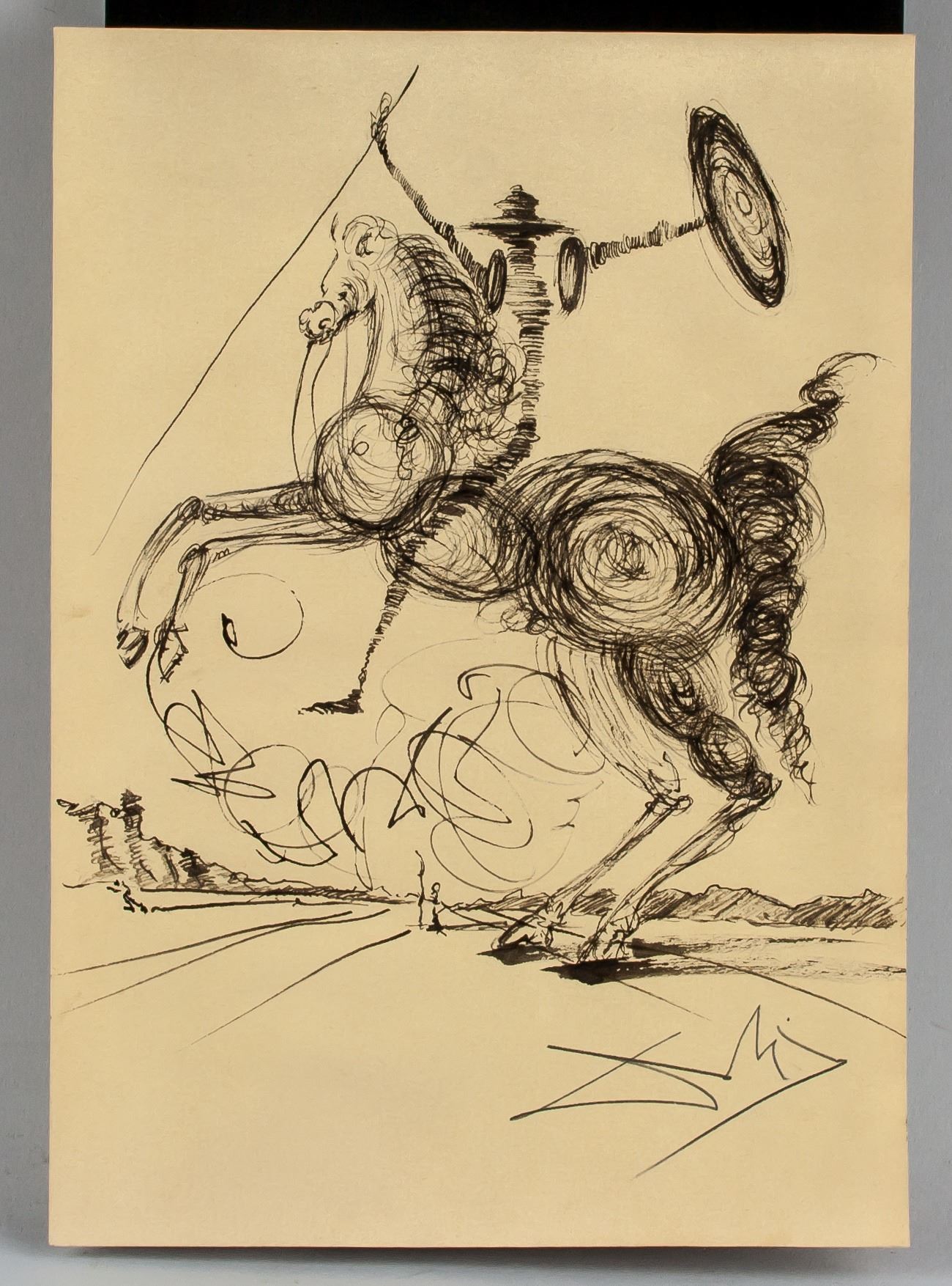 Salvador Dali (19041989) Ink Sketch Don Quixote