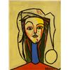 Image 1 : Suzanne Pomerleau Acrylic on Board Cubist Portrait