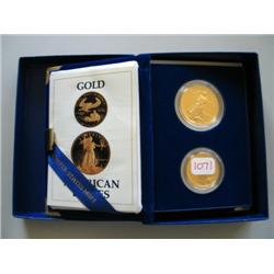 1987 1 OZ & 1/2 OZ GOLD PROOF SET