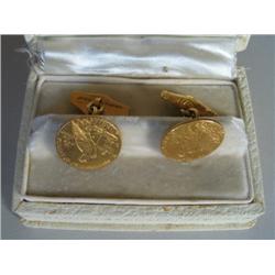 SET OF 191550 GOLD COIN CUFFLINKS
