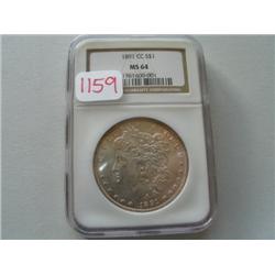 1891CC MORGAN DOLLAR (MS64)