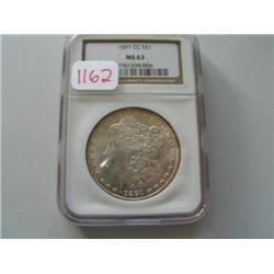 1891CC MORGAN DOLLAR (MS63)