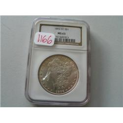 1892CC MORGAN DOLLAR (MS63)