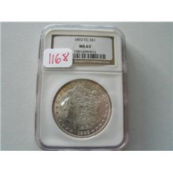 1892CC MORGAN DOLLAR (MS63)