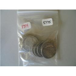 LOT, LIBERTY HALVES ($4.50 90% SILVER)