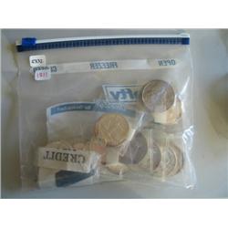 LOT, (19) 1 OZ SILVER COINS & 20G INGOT