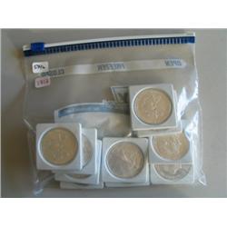 LOT, (10) 1 OZ SILVER COINS & KENNEDY HALF
