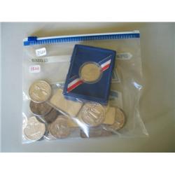 LOT, (17) 1 OZ SILVER COINS & BARS INCLUDING 1986 COMMEMORATIVE HALF DOLLAR