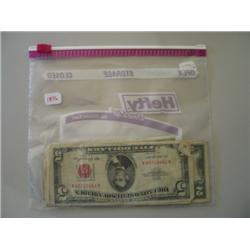 LOT, (15) $2 BILLS, $5 NOTE, (3) $1 SILVER CERTS.