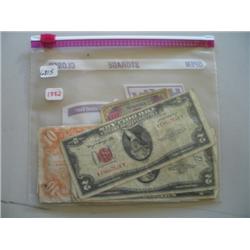 LOT, (6) $2 NOTES & PAPER MONEY