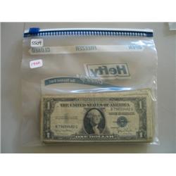 LOT, PAPER CURRENCY: (77) $1 SILVER CERT., (1) $2 1963 SERIES NOTE