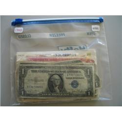 LOT, MISC PAPER CURRENCY & STAMPS