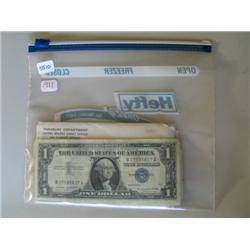 LOT, (7) SILVER CERTS. & 1969 MINT SET