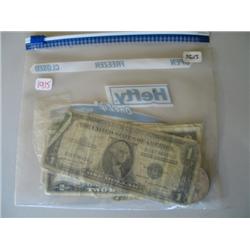 LOT, (4) $2 BILLS, $1 SILVER CERT., 1921 MORGAN, 1922 PEACE