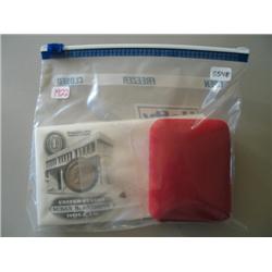 LOT, FOREIGN CURRENCY, (3) SUSAN B ANTHONY'S W/ENVELOPES, 1 TROY OZ OF SILVER