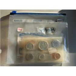 LOT, 1955, 1957, 1959, 1960, 1961, 1963 6 IN PROOF SETS (1960 MISSING 1/2 DOLLAR COIN)