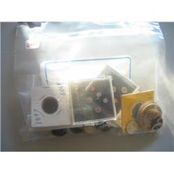 LOT, ASSORT COINS & TOKENS