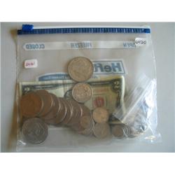 LOT, $1 SILVER CERT., $2 BILL, (11) IKES, 1921 & 1922 SILVER DOLLARS