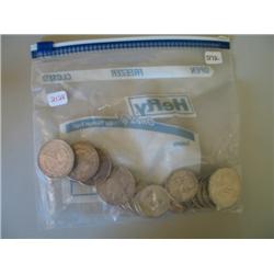 LOT, (4) SILVER DOLLARS, (17) KENNEDY & FRANKLIN HALVES & COMMEMORATIVE COIN