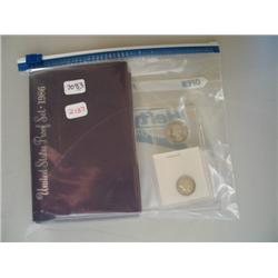 LOT, 1986, 1987, 1990 PROOF SETS, (3) HALF DOLLARS, (2) QUARTERS & (1) MERCURY DIME