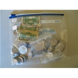 LOT, ASST. US COINS, 1879, 1881, (2) 1901, 1883 MORGAN DOLLARS, 1922 PEACE DOLLAR, APPROX. $17.25 SI