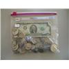 Image 1 : LOT, ASSORT. COINS (5) $2 BILLS, (3) 1921 MORGAN, (3) PEACE, (3) IKE DOLLARS & ASSORT. SILVER COINS