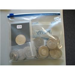 LOT, ASST. COINS - (22) IKE DOLLARS, 1971 IKE PROOF, SILVER COINS & RINGS