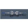 Image 2 : Platinum 1.08ctw Sapphire and Diamond Pin