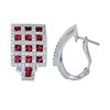 Image 1 : 18KT White Gold 2.44ctw Ruby and Diamond Earrings