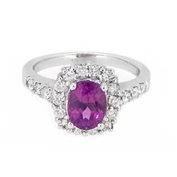 18KT White Gold 1.62ct GIA Cert Pink Sapphire and Diamond Ring