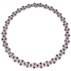 14KT White Gold 15.06ctw Ruby and Diamond Necklace