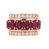 Image 1 : 14KT Rose Gold 3.61ctw Ruby and Diamond Ring