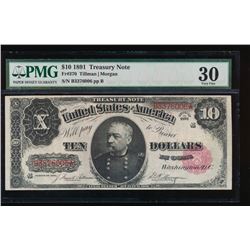 1891 $10 Treasury Note PMG 30