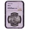 Image 1 : 1923-S $1 Peace Silver Dollar Coin NGC MS62