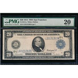 1914 $20 San Francisco Federal Reserve Note PMG 20