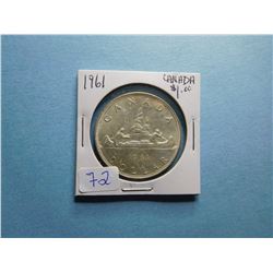 1961 CANADA SILVER DOLLAR COIN